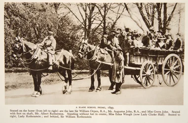 Piknik szkolny Slade, 1899, fotografia z The Times (zdjęcie w sepii)